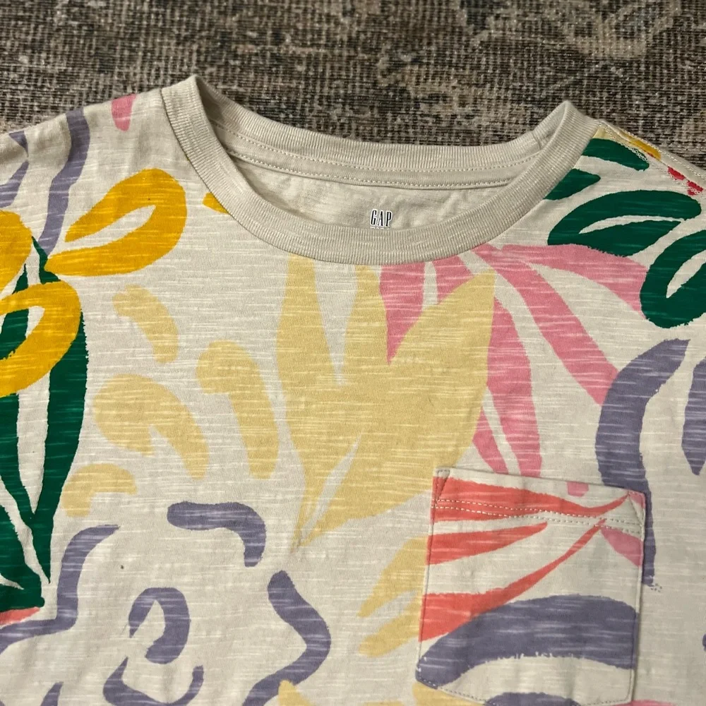 GAP Kids Organic Cotton One Pocket Floral T-Shirt XXL